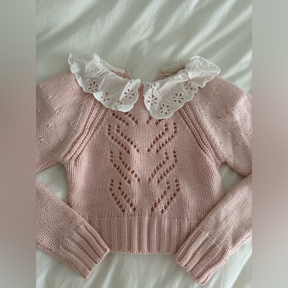 For Love & Lemons Stacy Cropped Sweater size L - Picture 4 of 12